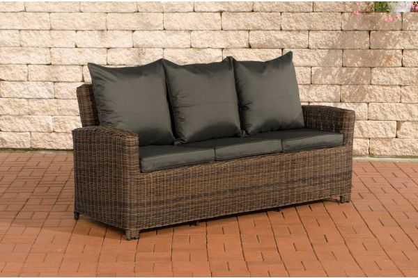 Sofa 3er Fisolo Anthrazit 5mm braun-meliert