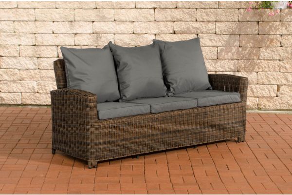 Sofa 3er Fisolo Eisengrau 5mm braun-meliert