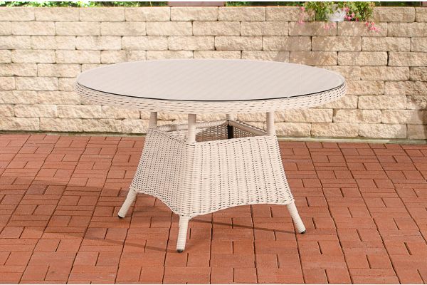 Stavanger Polyrattan Tisch 5mm perlweiß